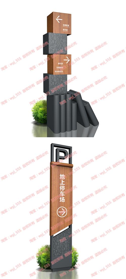 X4学校导视系统设计方案 从VI视觉到落地标识牌的全套素材模板